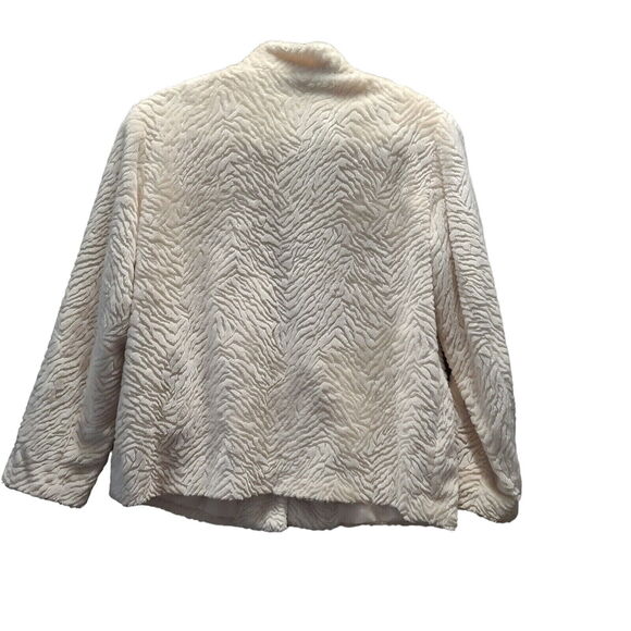 Laura Ashley Womens Soft Coat Cream Size Medium Polyester Long Sleeve Zip Close - Picture 2 of 12